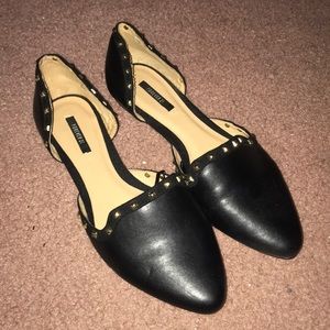 Black Studded Forever 21 pointed flats